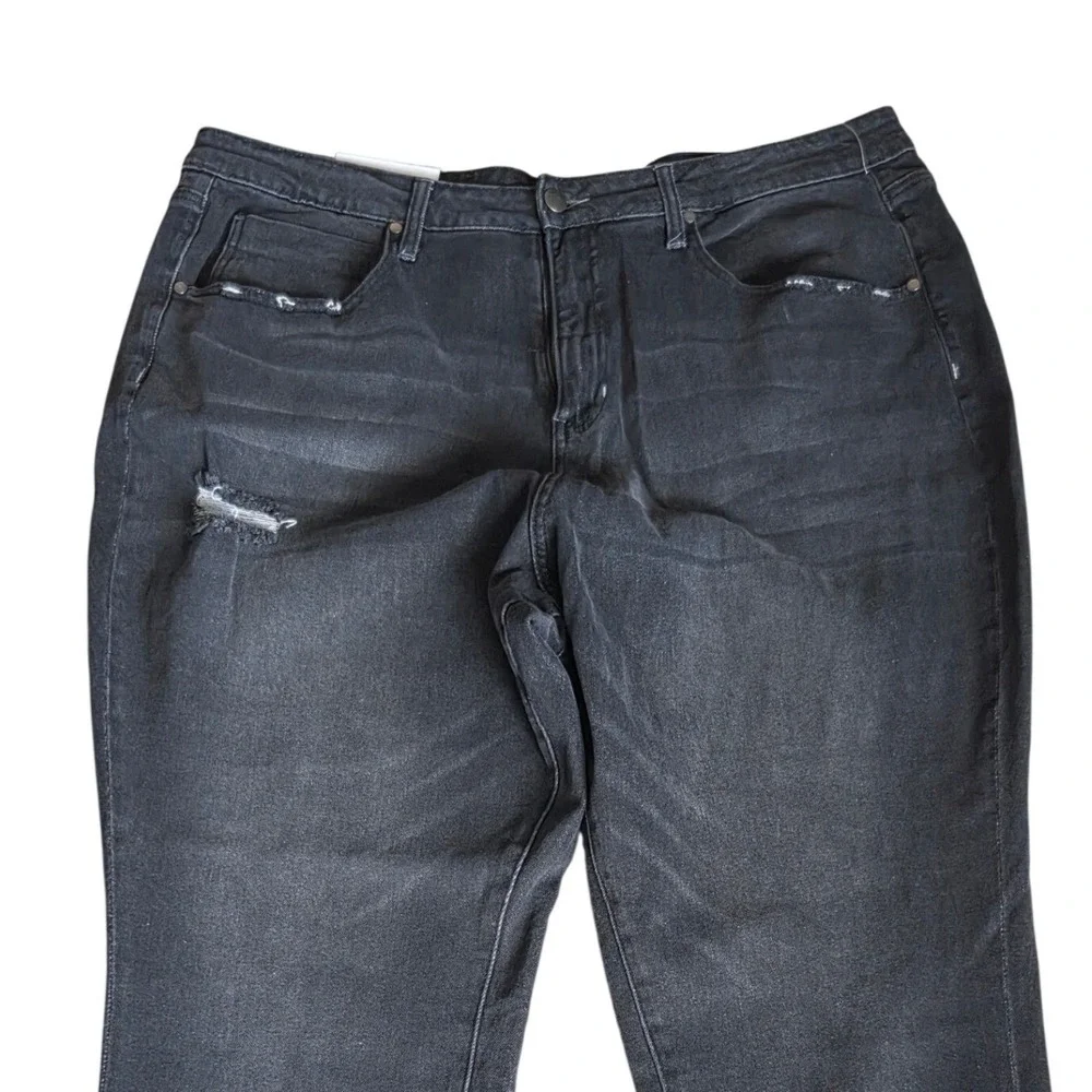 BP Nordstrom Be Responsible Mom Jeans Black Distressed High Rise NEW 18